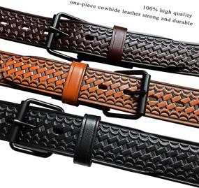 img 2 attached to 🔐 Premium Leather Basketweave Men's Belt Accessories: The Ultimate Utility Uniform Roller