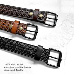 img 3 attached to 🔐 Premium Leather Basketweave Men's Belt Accessories: The Ultimate Utility Uniform Roller