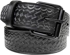 img 4 attached to 🔐 Premium Leather Basketweave Men's Belt Accessories: The Ultimate Utility Uniform Roller