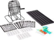 🎱 trademark innovations 18 card bingo set - includes 75 numbered balls, metal cage spinning feature, bingo chips, and ball rack logo