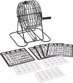 img 2 attached to 🎱 Trademark Innovations 18 Card Bingo Set - Includes 75 Numbered Balls, Metal Cage Spinning Feature, Bingo Chips, and Ball Rack