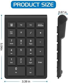 img 2 attached to 🔢 Portable Wireless Number Pad, Numpad 22 Keys with 2.4 GHz Connection for Financial Accounting on Laptop, PC, Desktop, Surface Pro, Notebook