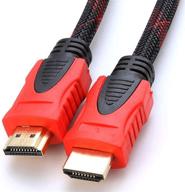 🔌 cablevantage v1.4 hdmi cable – ultra-high speed with ethernet & audio return (arc), 18gbps bandwidth, 1080p hd 3d ready, red braided nylon cord - gold plated (75 feet) logo