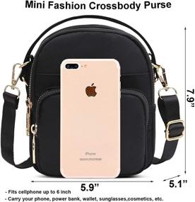 img 2 attached to 👜 Women's Small Crossbody Phone Purse, Multi-Pocket Nylon Travel Crossbody Bag with Zippers