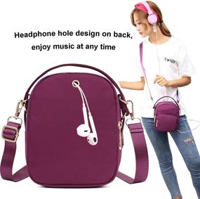 img 1 attached to 👜 Women's Small Crossbody Phone Purse, Multi-Pocket Nylon Travel Crossbody Bag with Zippers