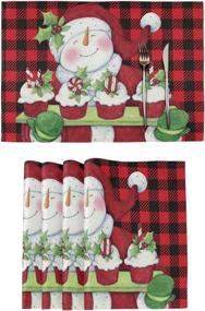 img 4 attached to Festive Christmas Placemats by Vdsrup: Resistant Decorations for Holiday Dining