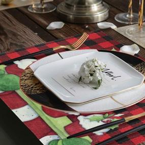 img 1 attached to Festive Christmas Placemats by Vdsrup: Resistant Decorations for Holiday Dining