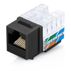 img 4 attached to 🔌 Everest Media Solutions RJ45 Cat6/5e Keystone Jack - 110-Type Modular Female Connectors, Speed Termination Tool Compatible, easyJACK, Cat6/5e, 20-Pack, Black