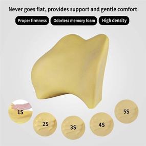 img 1 attached to 🪑 TISHIJIE Memory Foam Lumbar Support Pillow for Car and Office Chair - Black, Ergonomic Back Support for Car Seat, Desk, and More!