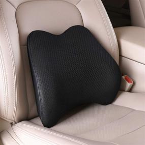 img 4 attached to 🪑 TISHIJIE Memory Foam Lumbar Support Pillow for Car and Office Chair - Black, Ergonomic Back Support for Car Seat, Desk, and More!