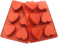 🍫 versatile 6-hole heart shaped silicone mold set for chocolate bombs, bath bombs, soap, cake, jelly, pudding - pack of 2 (brown) logo