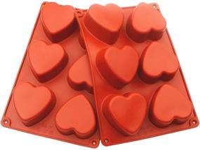 img 4 attached to 🍫 Versatile 6-Hole Heart Shaped Silicone Mold Set for Chocolate Bombs, Bath Bombs, Soap, Cake, Jelly, Pudding - Pack of 2 (Brown)