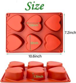 img 3 attached to 🍫 Versatile 6-Hole Heart Shaped Silicone Mold Set for Chocolate Bombs, Bath Bombs, Soap, Cake, Jelly, Pudding - Pack of 2 (Brown)