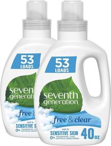 img 4 attached to 🧺 Seventh Generation Free & Clear Unscented Laundry Detergent - Concentrated, 40 Oz (Pack of 2) for 106 Loads!