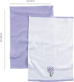 img 3 attached to 🧺 Hiera Home Kitchen Towels - Soft Cotton and Absorbent Dish Towels for Kitchen, Large 24x16 Inches, Natural Cotton Dish Towels Lavender (Pack of 2)