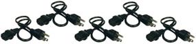 img 1 attached to 💻 Tripp Lite Standard Computer Power Cord, 5-Pack 10A, 18AWG (NEMA 5-15P to IEC-320-C13) 2-ft. - Black (P030-002-5)