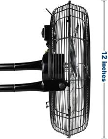 img 1 attached to 🌪️ Enhanced Deluxe 12" 3-Speed High Velocity Heavy Duty Metal Industrial Floor Fans with Oscillation - Quiet for Home, Commercial, Residential, Greenhouse Use, Outdoor/Indoor - Black