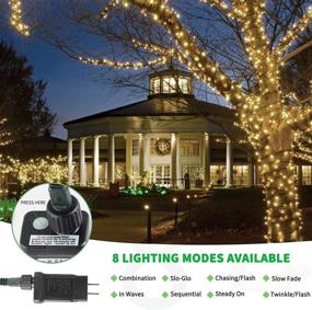 img 3 attached to Tcamp 164FT 500 LED Christmas Lights with Timer Memory Function, 8 Modes Green Wire Starry Fairy String Lights for Christmas Tree Halloween, Indoor Outdoor Decor in Warm White