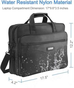 img 3 attached to 👜 Zokaliy 17 Inch Laptop Bag Briefcase for Men and Women - Business Office Shoulder Messenger Bag with Organizer, Fits 15.6 inch Notebook MacBook HP - Black