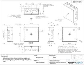 img 1 attached to BUD Industries JBH 4960 KO Knockout Hinged