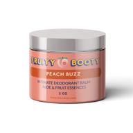 🍑 fruity booty - odor-neutralizing balm for intimate areas - instant smell protection for buttocks, bikini zone, genitals, and more - natural leave-on formula with soothing aloe & fruit essences (peach) logo