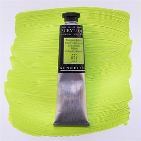 img 1 attached to Sennelier Extra-Fine Artists' Acrylic: 60ml Bright 🎨 Yellow Green S1, Superior Quality for Brilliant Artwork