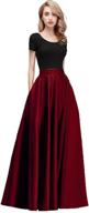 honey qiao women satin skirts: elegant floor length formal prom party skirts with pockets & back zipper closure logo