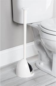 img 3 attached to 🚽 mDesign Small Toilet Plunger and Holder - Compact Plastic Plunger with Cover - Simple Discreet Storage Caddy for Bathroom - Cloud White