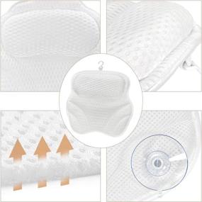 img 2 attached to 🛀 MOUCHOT Bath Pillow: Ultimate Comfort and Support with Thick Cushions, 6 Suction Cups, and Quick Dry Technology, Perfect for Relaxing in the Tub