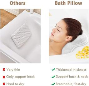 img 3 attached to 🛀 MOUCHOT Bath Pillow: Ultimate Comfort and Support with Thick Cushions, 6 Suction Cups, and Quick Dry Technology, Perfect for Relaxing in the Tub