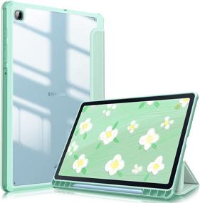 img 4 attached to 📱 Fintie Hybrid Slim Case for Samsung Galaxy Tab S6 Lite 10.4'' 2020 Model SM-P610 (Wi-Fi) SM-P615 (LTE) - S Pen Holder, Shockproof Clear Back, Auto Wake/Sleep, Green