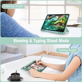 img 1 attached to 📱 Fintie Hybrid Slim Case for Samsung Galaxy Tab S6 Lite 10.4'' 2020 Model SM-P610 (Wi-Fi) SM-P615 (LTE) - S Pen Holder, Shockproof Clear Back, Auto Wake/Sleep, Green