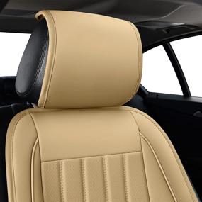 img 1 attached to Sunny Color 1Pc Filling Bamboo Charcoal Edge Wrapping Car Front Seat Cushion Cover Pad For Auto With PU Leather(Beige)