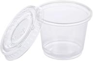 🍽️ tashibox 1 oz disposable portion cups with lids (set of 200) - ideal for jello shots, souffle, sampling, and sauce cups logo