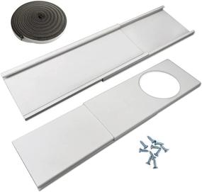 img 4 attached to 🔌 JEACENT Window Seal Plates Kit: Easy Installation for Portable Air Conditioners, Sliding Doors and Windows - Adjustable Length Panels for 6" Exhaust Hose