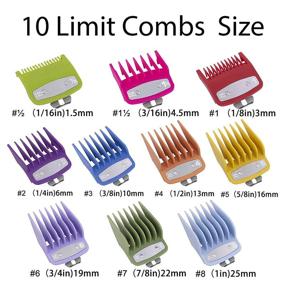 img 2 attached to Premium Color Coded Comb Attachment Set for Wahl Clippers - 10 Precise Cutting Guides with Metal Hair Clipper Guards, 1/16 inch to 1 inch Range