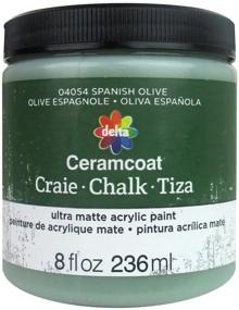 img 1 attached to Assorted Colors (8 Ounce) Delta Creative Ceramcoat Ultra Matte Chalk Furniture & Craft Paint - Spanish Olive - Enhance SEO