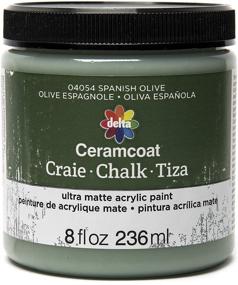 img 3 attached to Assorted Colors (8 Ounce) Delta Creative Ceramcoat Ultra Matte Chalk Furniture & Craft Paint - Spanish Olive - Enhance SEO