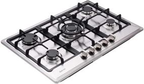 img 4 attached to 🔥 Deli-kit 30 inch Gas Cooktops: Sealed 5 Burners Gas Cooktop for NG/LPG - Stainless Steel Gas Hob DK257-A02 Gas Cooktop