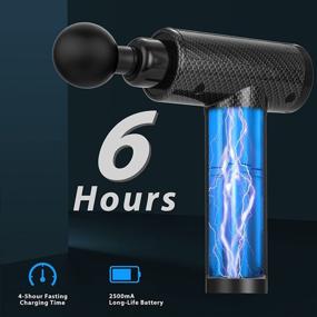 img 3 attached to Deep Tissue Massage Gun for Athletes - Handheld Hammer Massager with 30 Speed Levels, LED Touch Screen, Long Battery Life & 10 Attachments