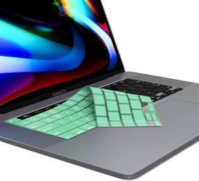 img 3 attached to 🔍 Клавиатурная накладка Kuzy для MacBook Pro 13 дюймов 2020 г. A2338 M1 A2289 и MacBook Pro 16 дюймов 2019 г. A2141 - Силиконовая защита клавиатуры, Мята