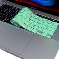 🔍 клавиатурная накладка kuzy для macbook pro 13 дюймов 2020 г. a2338 m1 a2289 и macbook pro 16 дюймов 2019 г. a2141 - силиконовая защита клавиатуры, мята логотип