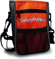 🐶 safetypup xd dog treat pouch: 3-in-1 training and walking accessories for dogs. easily attach to waist, clip on, or use as shoulder bag. compact, long-lasting holder with waste bag dispenser and reflective features for enhanced visibility. logo