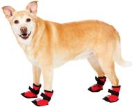 🐶 essential fashion pet red dog boots in extra small size: stylish and practical protection for your furry friend логотип