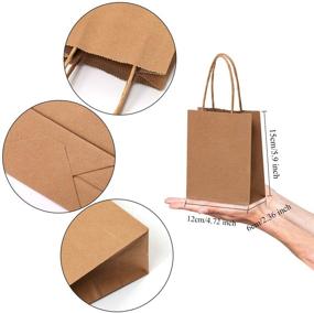 img 3 attached to 🛍️ Cooraby 30 Pieces Mini Paper Party Bags: Small Brown Kraft Bags for Birthday, Wedding, and Parties