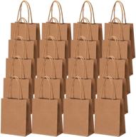 🛍️ cooraby 30 pieces mini paper party bags: small brown kraft bags for birthday, wedding, and parties logo