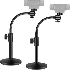 img 4 attached to 📷 InnoGear Upgraded Flexible Desktop Gooseneck Webcam Stand Holder for Logitech C922 C930e C920S C920 C615 C960 BRIO and Other Devices with 1/4" Thread - Pack of 2