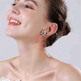 img 1 attached to 🦋 YUNXI Colorful Mini Butterfly Earrings Set - Cute Stud Ear Jewelry Gifts for Women and Girls (6 Pairs)