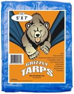 ποΈ b-air grizzly tarps - 5 x 7 feet: versatile waterproof poly tarp cover ideal for camping and storage - vibrant blue logo