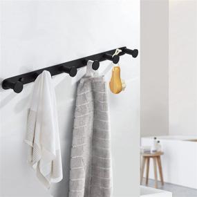 img 3 attached to 🔨 BigBig Home Matte Black Bathroom Towel Hook, Coat Rack with 6 Hooks Wall Mount - Heavy Duty Stainless Steel Robe Hanger, 16 Inch
